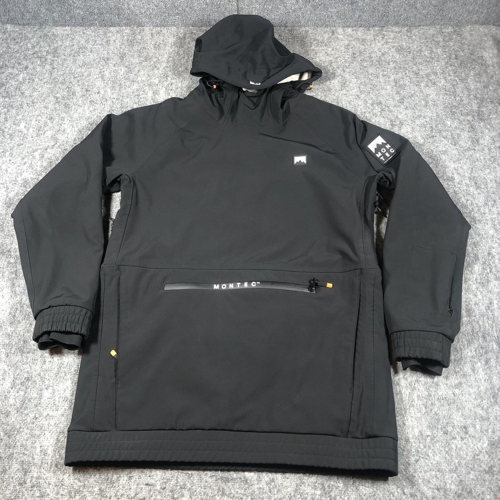Montec Tempest Jacket Mens‎ M Black Hooded Ski Snowboard Pullover